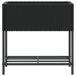vidaXL Jardinières avec étagère 2 Pièces noir 70x28x70 cm résine tressée