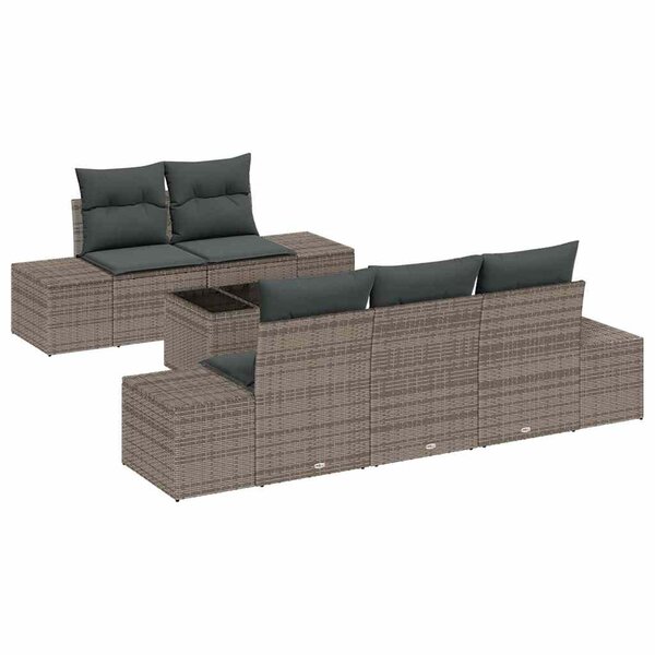 vidaXL Ensemble de canapé de jardin Manuel 6 Pièces Gris 55 x 55 x 37 cm