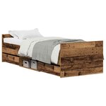 vidaXL Cadre de lit Bois Ancien 193 x 78 x 50 cm Bois d'ingénierie