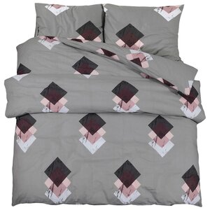 vidaXL Ensemble de housse de couette Gris 200x200 cm Coton
