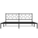 vidaXL Cadre de lit métal sans matelas avec tête de lit noir 193x203cm