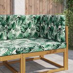 vidaXL Coussin de canapé d'extérieur 3 Pièces Motif feuille Polyester