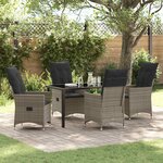vidaXL Ensemble de salle à manger pour jardin 5 Pièces Gris Poly rotin