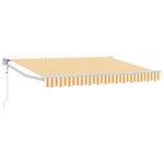 vidaXL Auvent rétractable Jaune et blanc 3 5 x 2 m Polyester et métal
