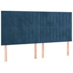 vidaXL Sommier à lattes de lit et matelas Bleu foncé 160x200cm Velours