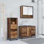 vidaXL Ensemble de mobilier de salle de bain 3 Pièces Bois ancien