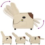 vidaXL Fauteuil inclinable de massage électrique crème tissu