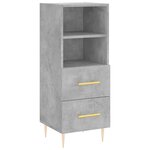 vidaXL Buffet Gris béton 34 5x34x90 cm Bois d'ingénierie
