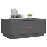 vidaXL Table basse Gris 80x50x35 cm Bois massif de pin