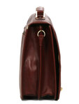 Cartable homme Premium en cuir - KATANA - 2 soufflets - 40 cm - 31017-Marron