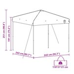 vidaXL Tente à abri Vert 250 x 250 x 227 / 236 / 245 cm Tissu Oxford