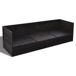 vidaXL Transat avec oreiller Réglable Marron 200 x 60 x 58 cm Poly rotin