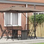 vidaXL Parasol Roma Taupe 286 x 285 x 265 cm Polyester  Aluminium