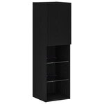 vidaXL Meuble TV LED Chêne Noir 30.5x30x102 cm Bois Technique