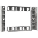 vidaXL Ensemble de meubles TV 10 Pièces Gris béton Bois d'ingénierie