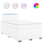 vidaXL Sommier à lattes de lit avec matelas Blanc 120x200cm Similicuir