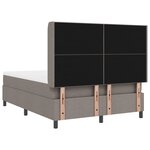vidaXL Lit à ressort avec matelas et LED Taupe 140x200 cm Tissu