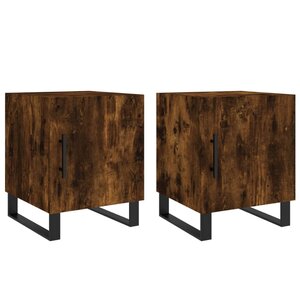 vidaXL Tables de chevet 2 Pièces chêne fumé 40x40x50 cm bois d'ingénierie