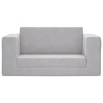vidaXL Canapé-lit enfants 2 places gris clair peluche douce
