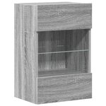 vidaXL Meubles muraux avec lumières LED pour TV 2Pièces sonoma gris 40x30x60 5cm