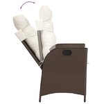 vidaXL Ensemble à manger de jardin et coussins 9 Pièces marron poly rotin