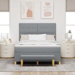 vidaXL Lit à ressorts avec matelas Gris clair 140 x 200 cm tissu