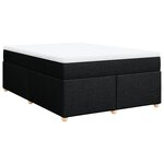 vidaXL Sommier à lattes de lit avec matelas Noir 140x200 cm Tissu