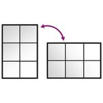 vidaXL Miroir mural noir 60x40 cm métal