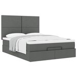 VidaXL Cadre de lit ottoman avec matelas gris foncé 140x190 cm tissu