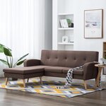 Vidaxl canapé d'angle revêtement en tissu 186x136x79 cm marron