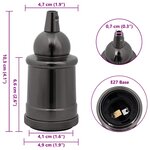 vidaXL Douilles de lampe 2 Pièces noir brillant E27