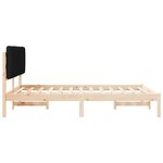 vidaXL Cadre de lit avec tête de lit rembourrée Noir 140 x 190 cm