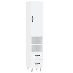 vidaXL Buffet haut Blanc 34 5x34x180 cm Bois d'ingénierie
