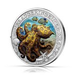 Pièce de monnaie 3 euro Autriche 2022 – Pieuvre à anneaux bleus