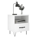 vidaXL Tables de chevet 2 Pièces blanc brillant 40x35x47 5 cm