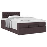 vidaXL Lit ottoman avec matelas marron foncé 120x200 cm tissu