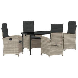 vidaXL Ensemble de salle à manger pour jardin 5 Pièces Gris clair