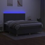 vidaXL Sommier à lattes de lit et matelas et LED Gris foncé 160x200 cm