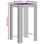 vidaXL Ensemble de bar jardin 3 Pièces gris poly rotin/bois massif acacia