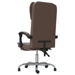 Chaise fauteuil siège pivotante de inclinable de bureau informatique étude similicuir brun 02_0024258