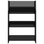 vidaXL Armoire à chaussures murale noir brillant bois d'ingénierie