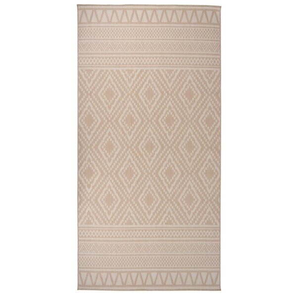 vidaXL Tapis à tissage plat d'extérieur 100x200 cm Rayures brunes