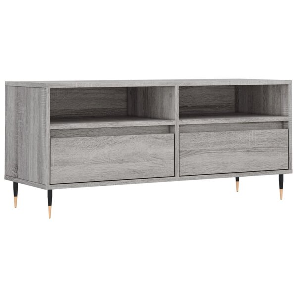 vidaXL Meuble TV sonoma gris 100x34 5x44 5 cm bois d'ingénierie