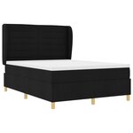 Lit Box Spring vidaXL avec Matelas Noir 140x200 cm Tissu