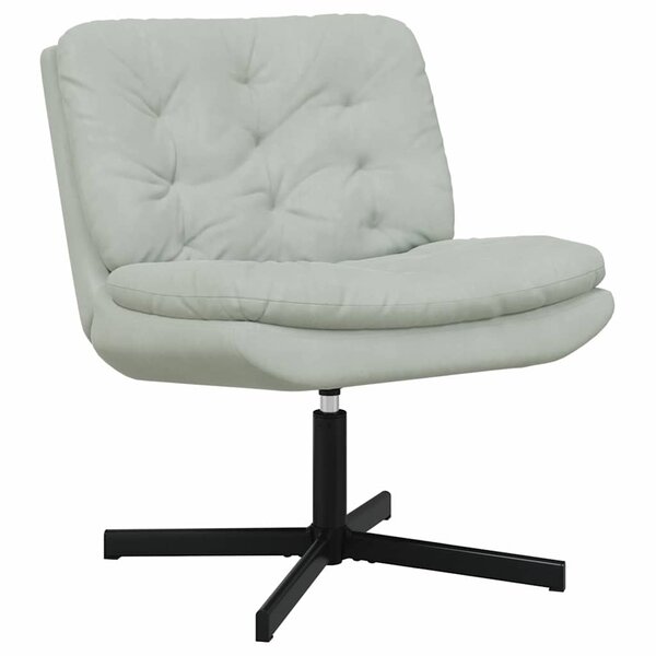 vidaXL Fauteuil relaxant pivotant Gris clair 63 x 75 x 76 cm Velours
