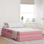 vidaXL Lit avec rangement et matelas Rose 120 x 190 cm Velours