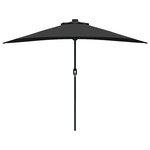 vidaXL Parasol de jardin Noir 294 x 150 x 224 cm tissu