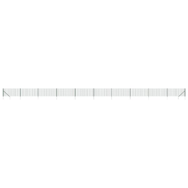 vidaXL Clôture en treillis métallique et piquet d'ancrage vert 1 1x25m