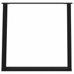 vidaXL Pieds de table à manger en U 2 pièces Noir 70 x (72-73) cm Acier