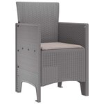 vidaXL Chaise de jardin 4 Pièces Gris clair 53 x 49 x 85 cm PP